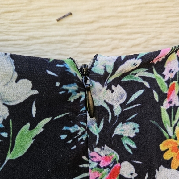 Yumi Kim Hey Jude long sleeve square neck mini dress Eden Black floral size 4 - Picture 6 of 9